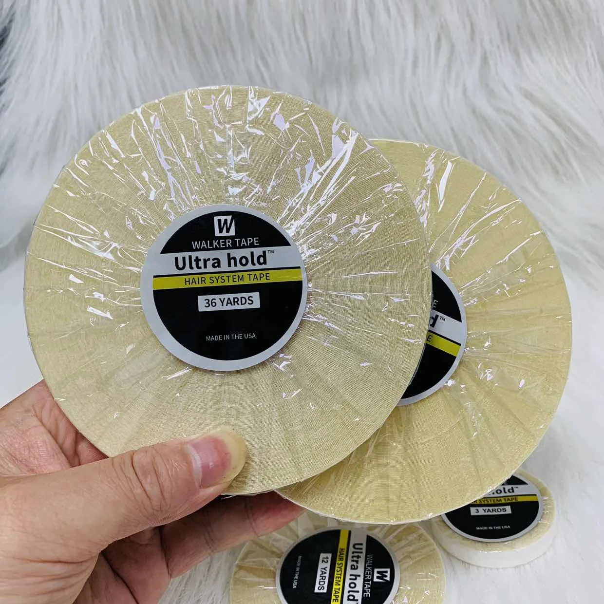 36/12/3 ياردة نظام الشعر الثابت للغاية الشريط مزدوج الوجهين الشريط شعر مستعار الشريط الأبيض تثبيت الشعر القوي