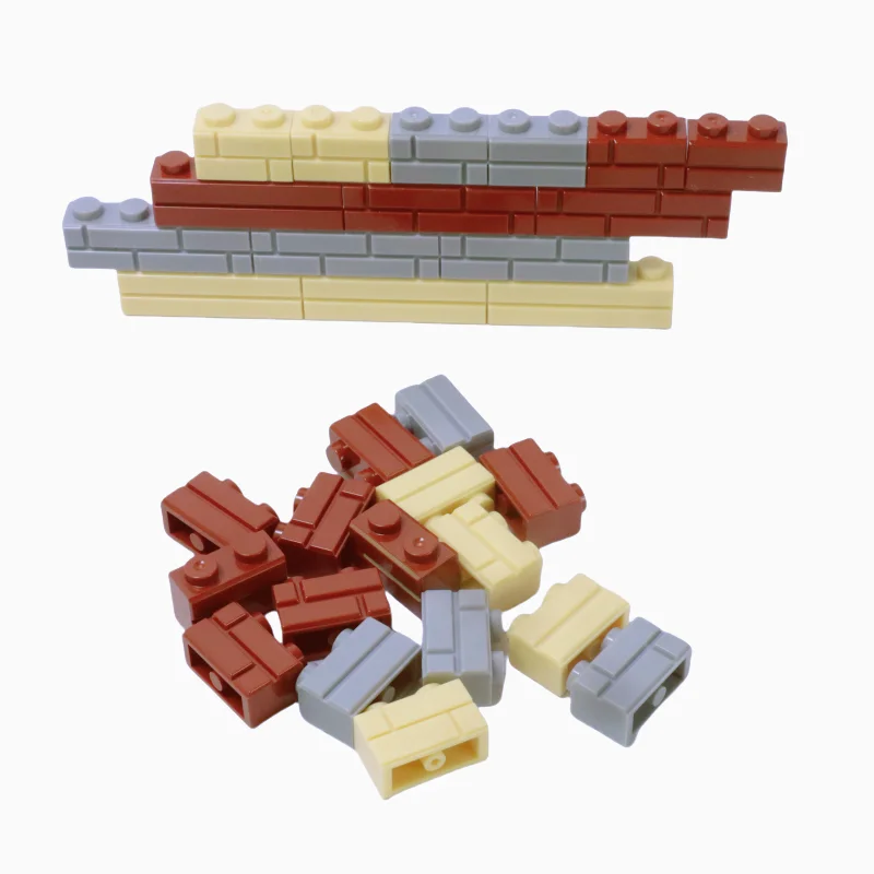 Building Blocks DIY Toys House Home Accessories Compatible Classic 1*2 1*4 L1*2 50PCS Wall Tiles High Bricks MOC for Children