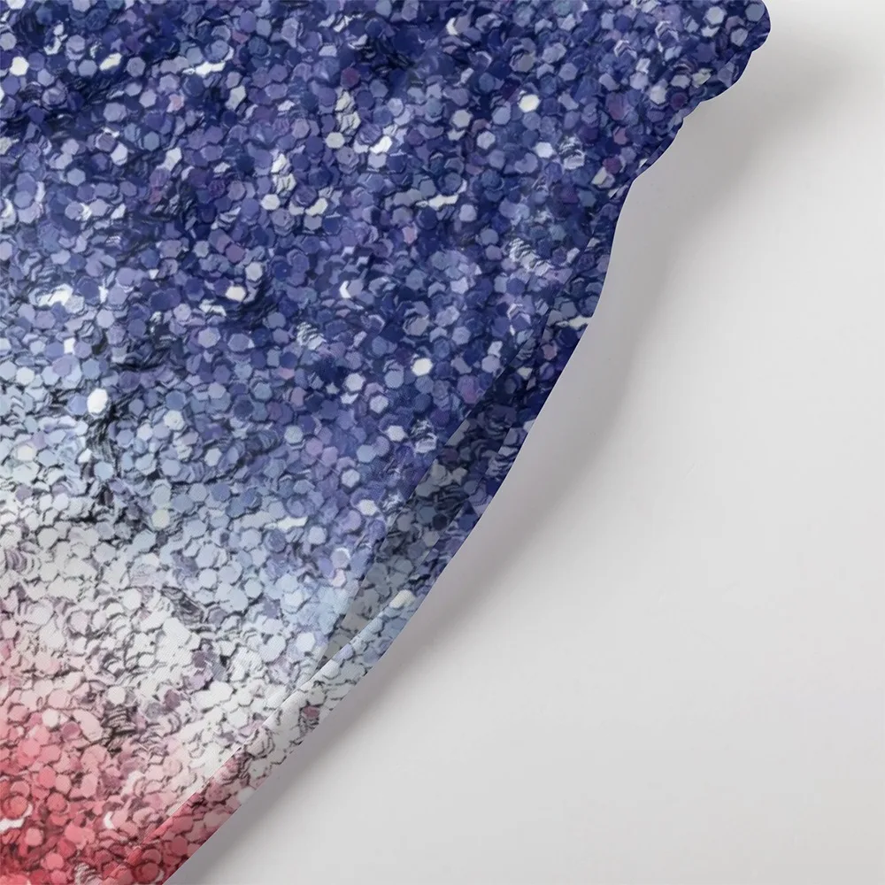 メンズグラデーションプリントカーゴショーツ、速乾性アクティブウェアボトムス、カジュアル、トレンディーなスポーツ、軽量、ルーズフィット、ジム、ランニング、赤、青