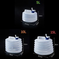 Portable 5L 10L 15L Collapsible Water Bag for Camping Hiking Picnic Emergency Outdoor Foldable Drinking Container Carrier