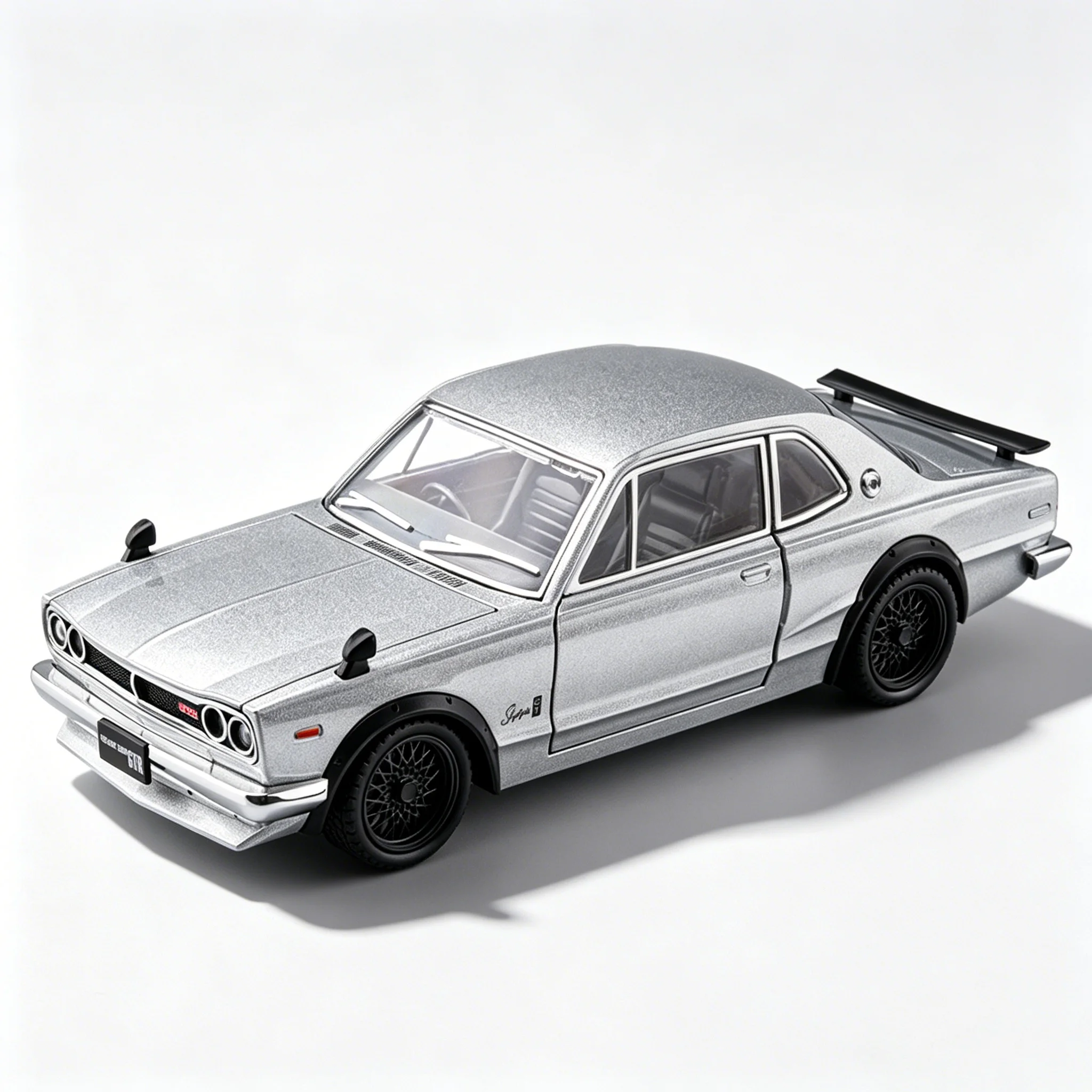 

1/22 Scale Die-Cast Metal JDM Nissan GTR-KPGC10 Sports Car Model, Retro Collectible Ornament & Gift Toy Car for Boys