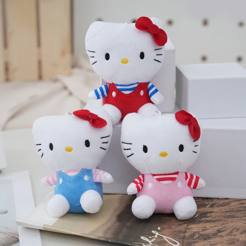 Sanrio Plush Toys Kawaii Hello Kitty My Melody Room Decor Kuromi Plushie Cinnamoroll Doll Plush Keychain for Christmas Gifts