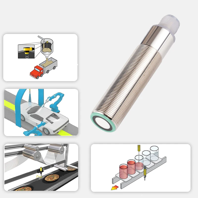 Waterproof ultrasonic distance sensor 50mm-1000mm long distance NPN/PNP/0-10v/4-20 ultrasonic water level proximity sensor RS485