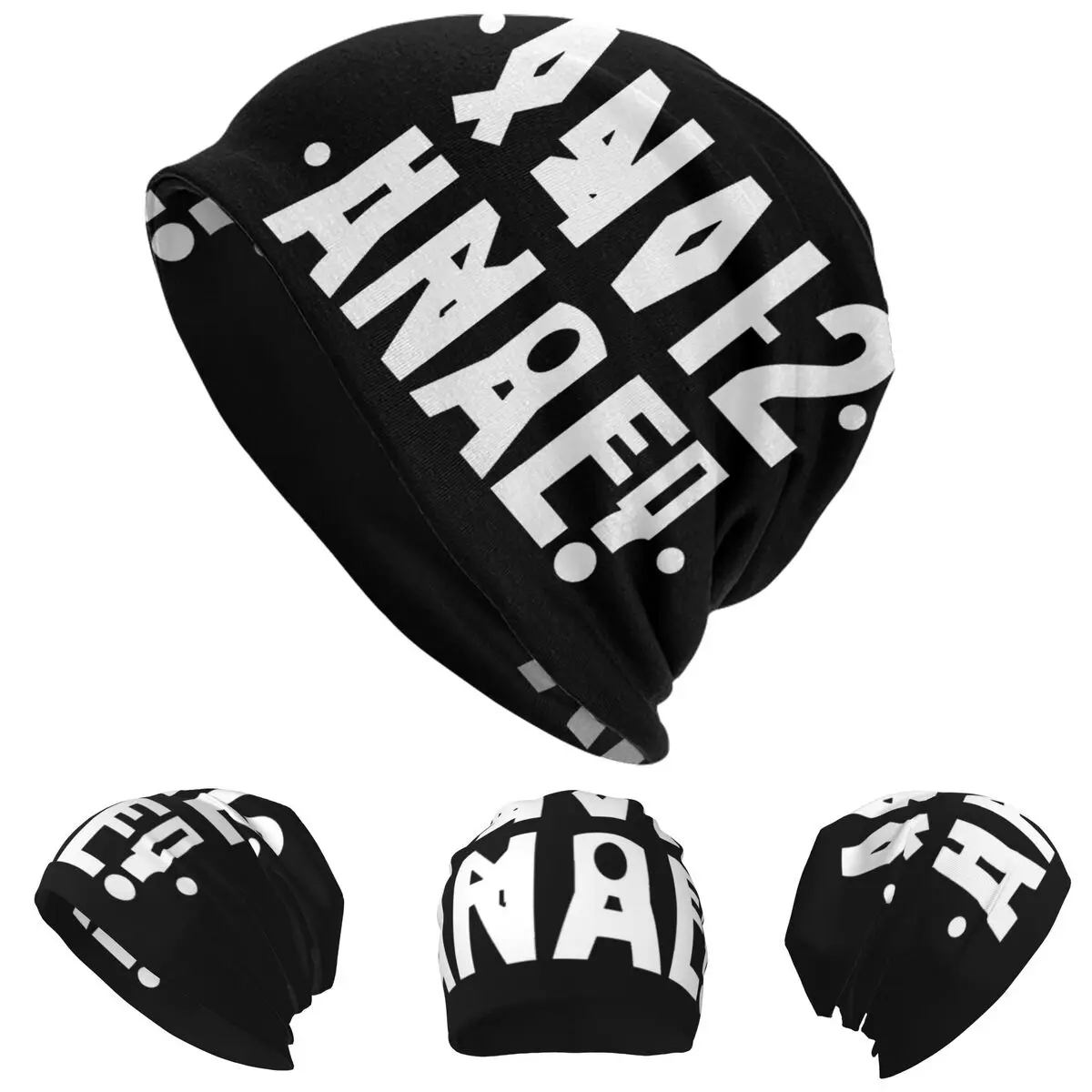 Funny Anal Hidden Message Russian Letter Men Women Adult Beanies Caps Knitted Bonnet Hat Warm Fashion Autumn Winter Outdoor