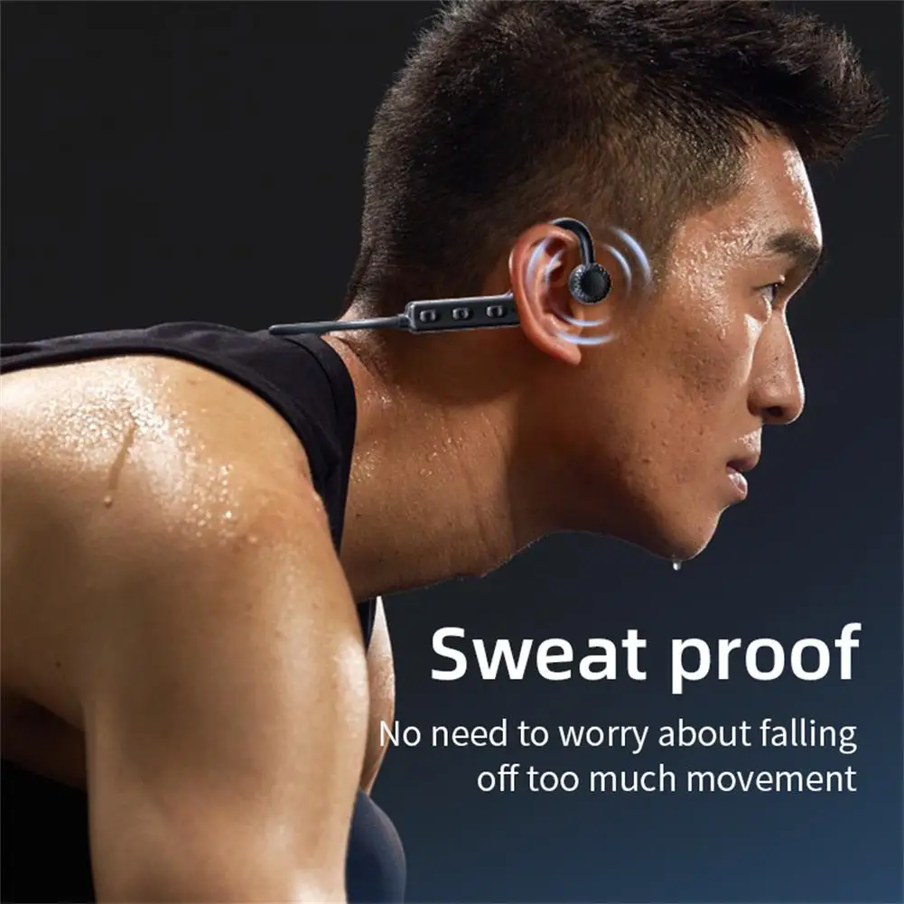 Ks19 TWS Bone Conduction Earphone, fones de ouvido sem fio Bluetooth, Neckband Sports Headset, fone de ouvido auditivo, mãos livres com microfone