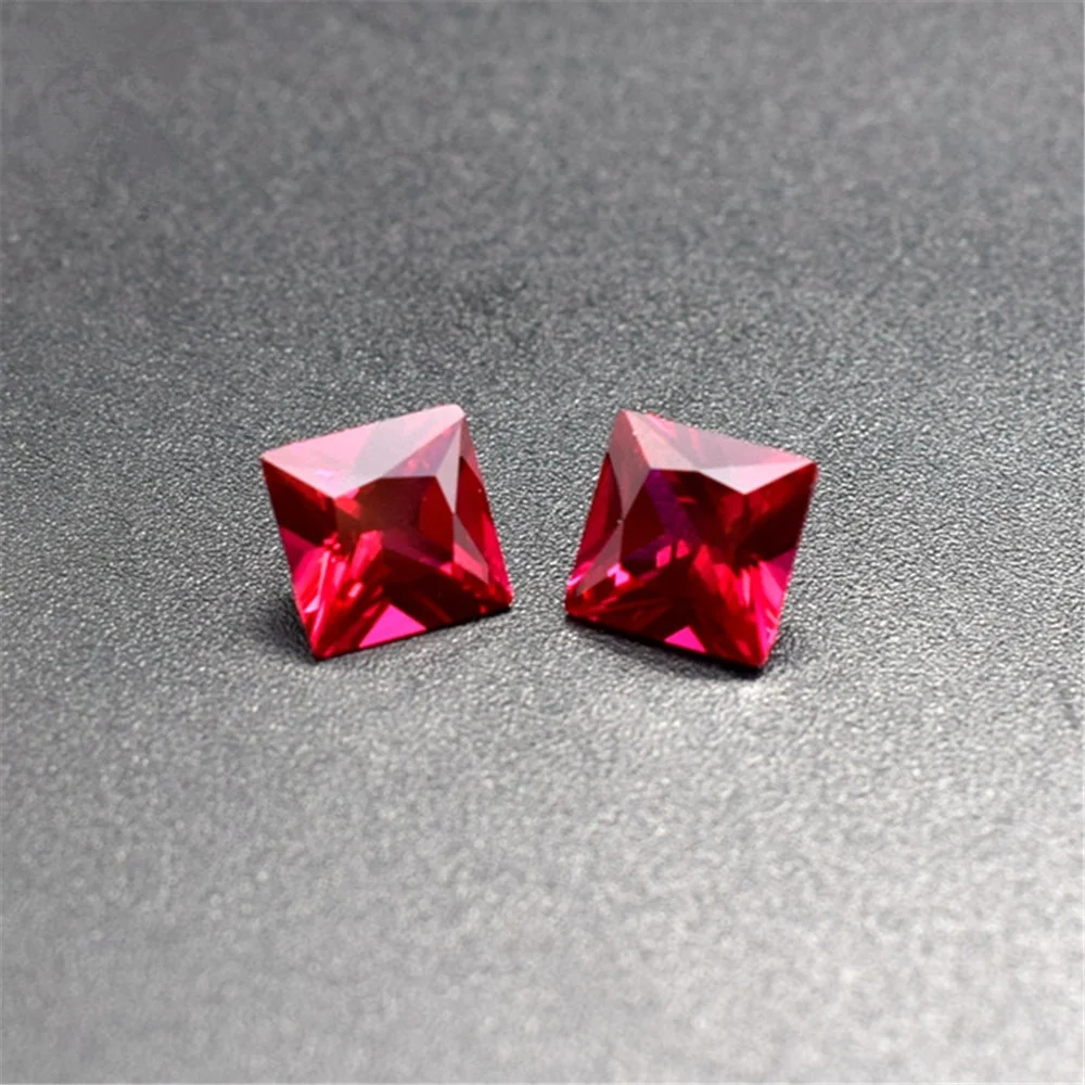 

Joanlyn Ruby Princess Cut Ruby Gem Square Faceted Gemstone Multiple Sizes to Choose C30R