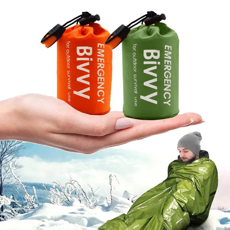 For Camping Hiking Emergency Sleeping Bag Ultra Waterproof Mylar Thermal Blankets Lightweight Survival Sleeping Bag Keep Warm
