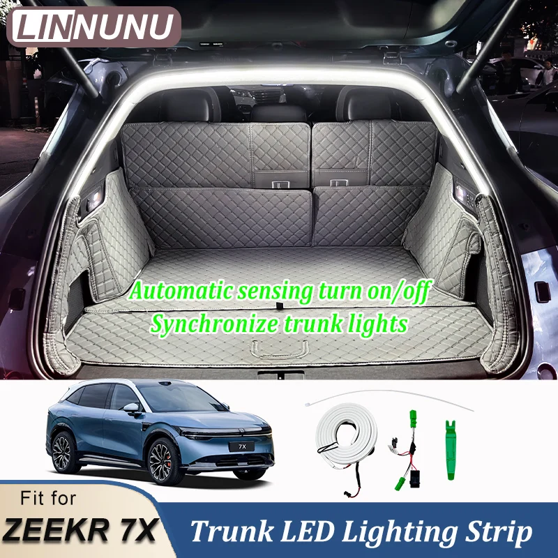 

LINNUNU для ZEEKR 7X задний багажник, светодиодные полосы, полосы для внутренней декоративной лампы багажника, светодиодные фонари, полосы, автомобильные аксессуары