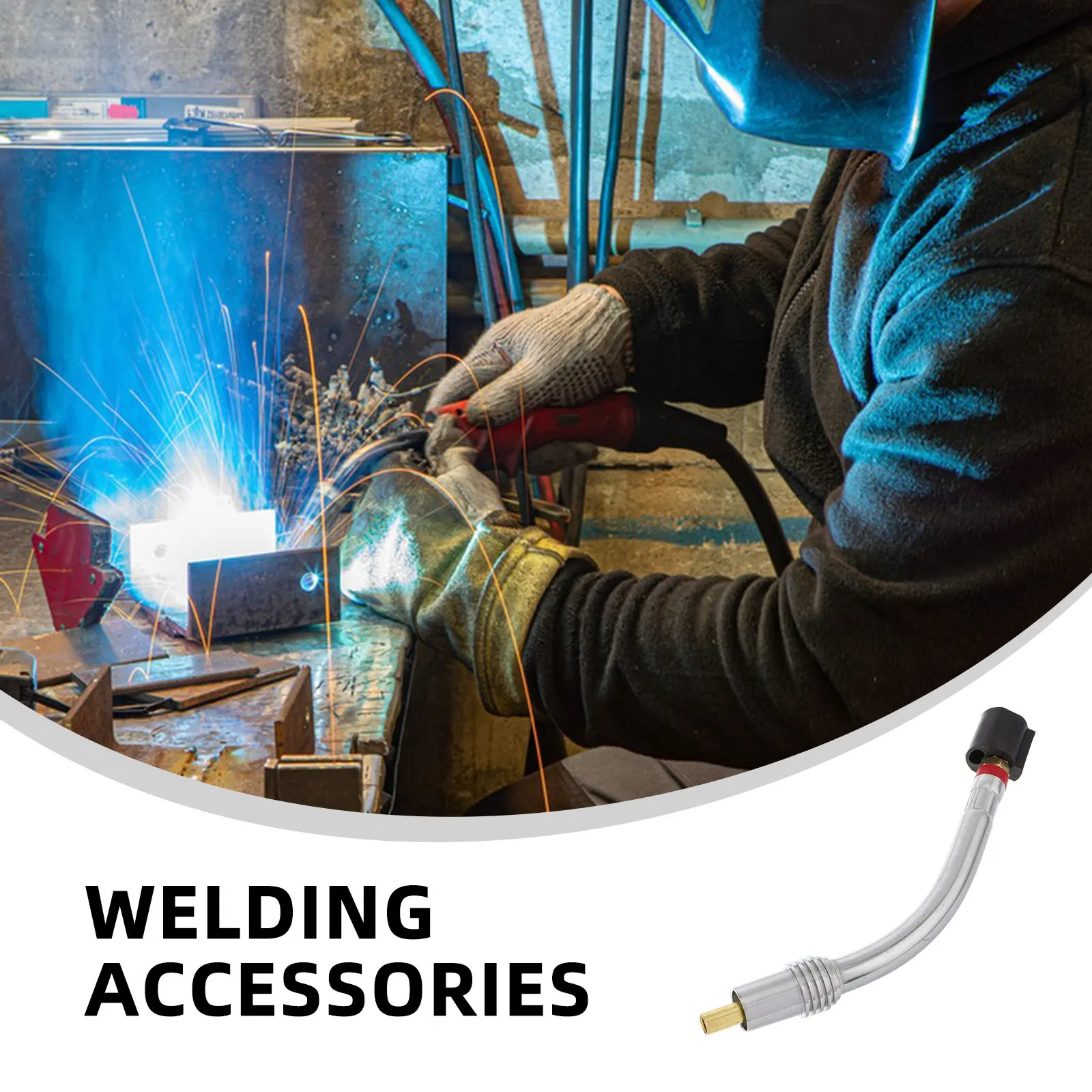 

European Style Welding Torch Neck Curved Tube Assembly Compatible with Nbc Mig Torch Replacement Bend Pipe Welding Accessories