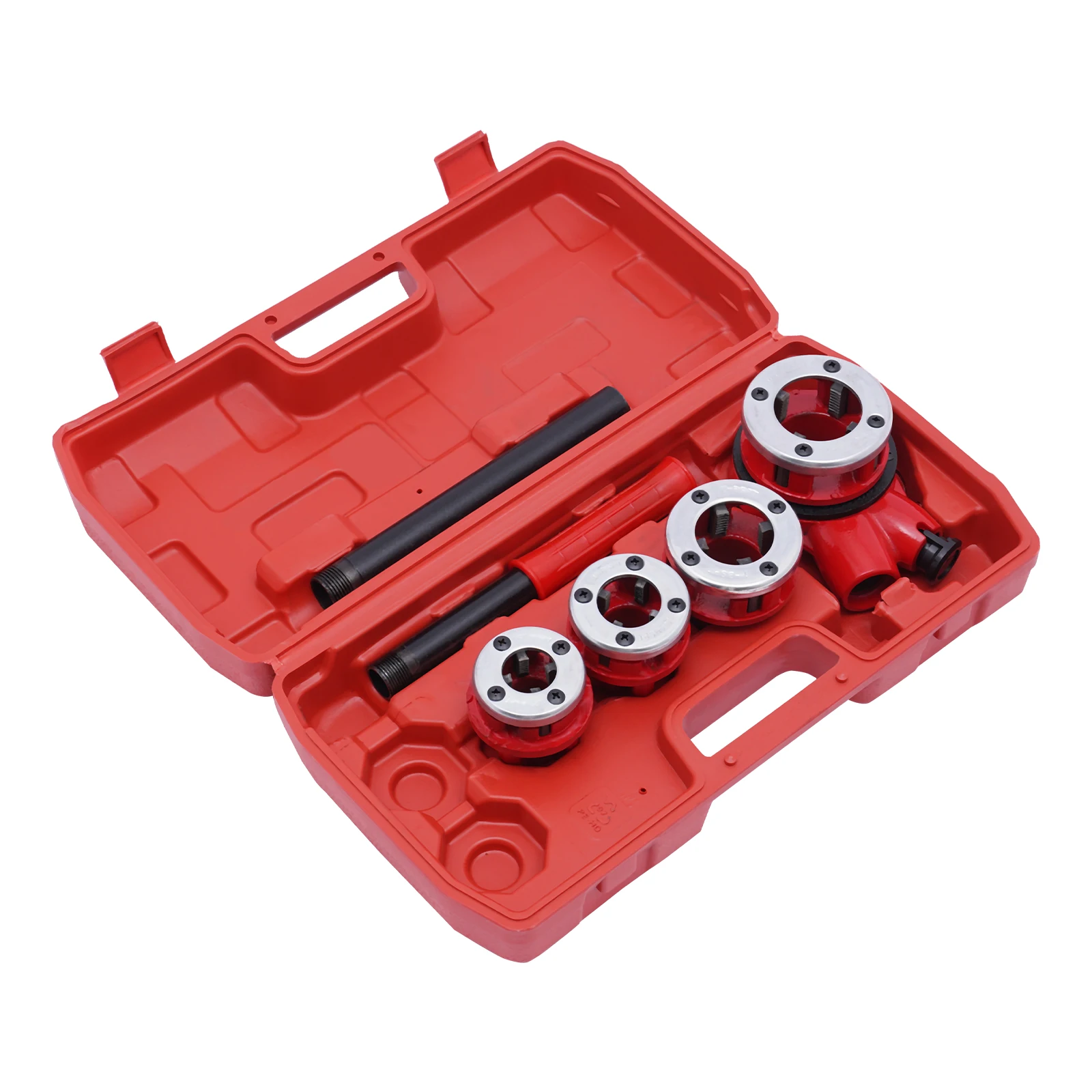 Pipe Threading Kit BSPT Thread Cutting Steel Threader Plumbers Set with 4/6 Threading Dies Manual Pipe Threader Tool Kit