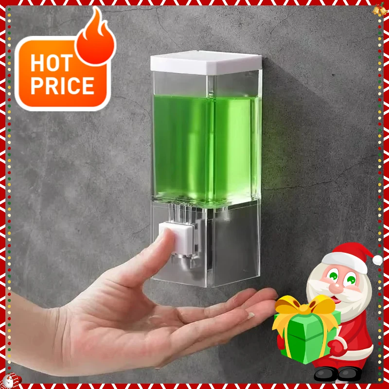 موزع صابون يدوي غير مثقوب لعام 2025 - زجاجة شفافة مثبتة على الحائط بدون أثر، للحمام/المطهر/الشامبو