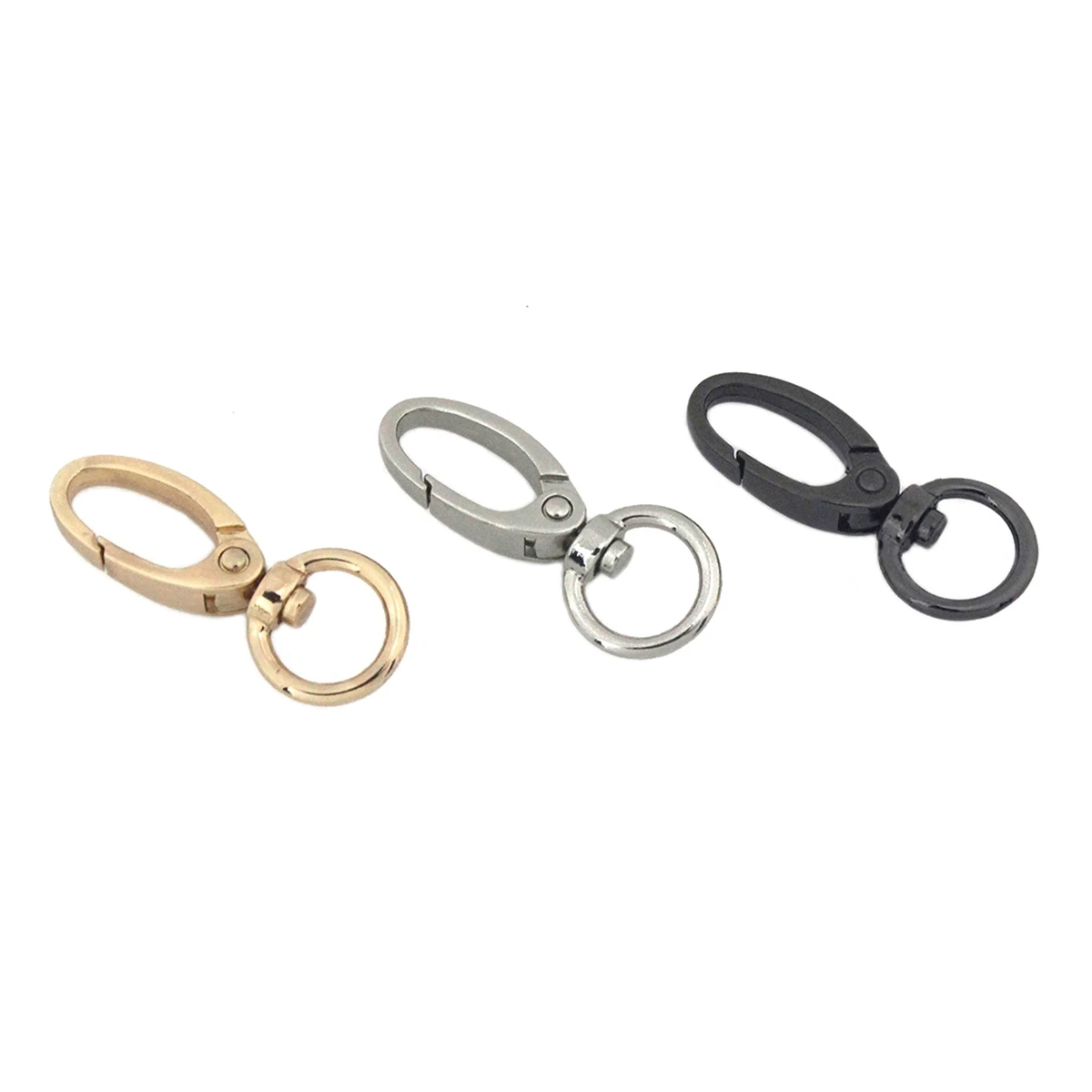 1pcs 13mm Metal Swivel O-ring Eye Snap Hook Push Clasps Clips for Leather Craft Bag Strap Belt Webbing Keychain Small Size