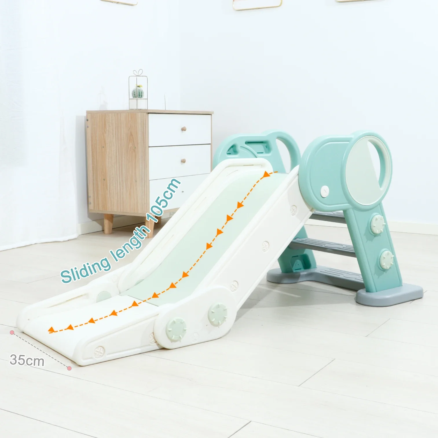 Kids Slide for Toddlers Age 1-3 Plastic Folding Indoor Small Freestanding Slide Easy Assemble Children Climber Play Set Toy