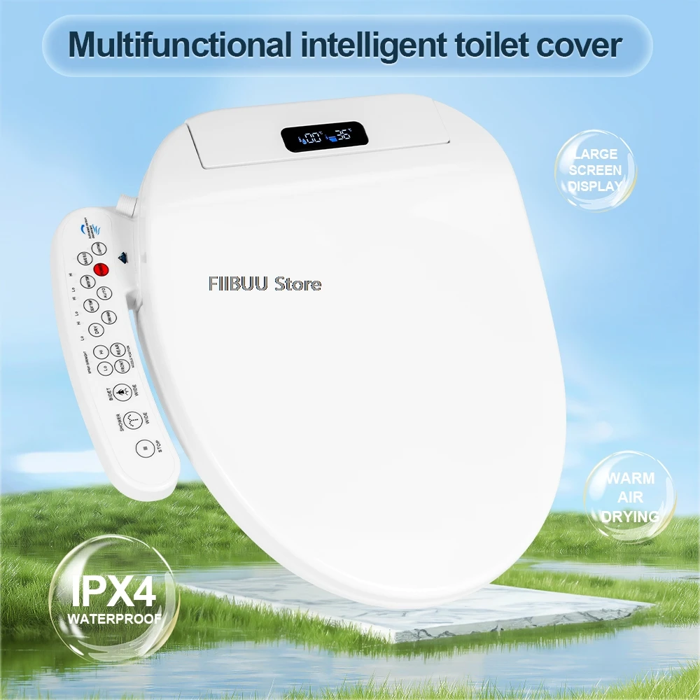 Smart Bidet Toilet Seat Cover Side-Panel Controls Instant Warm Water Front Rear Wash Slow Close Lid Elongated Intelligent Lid