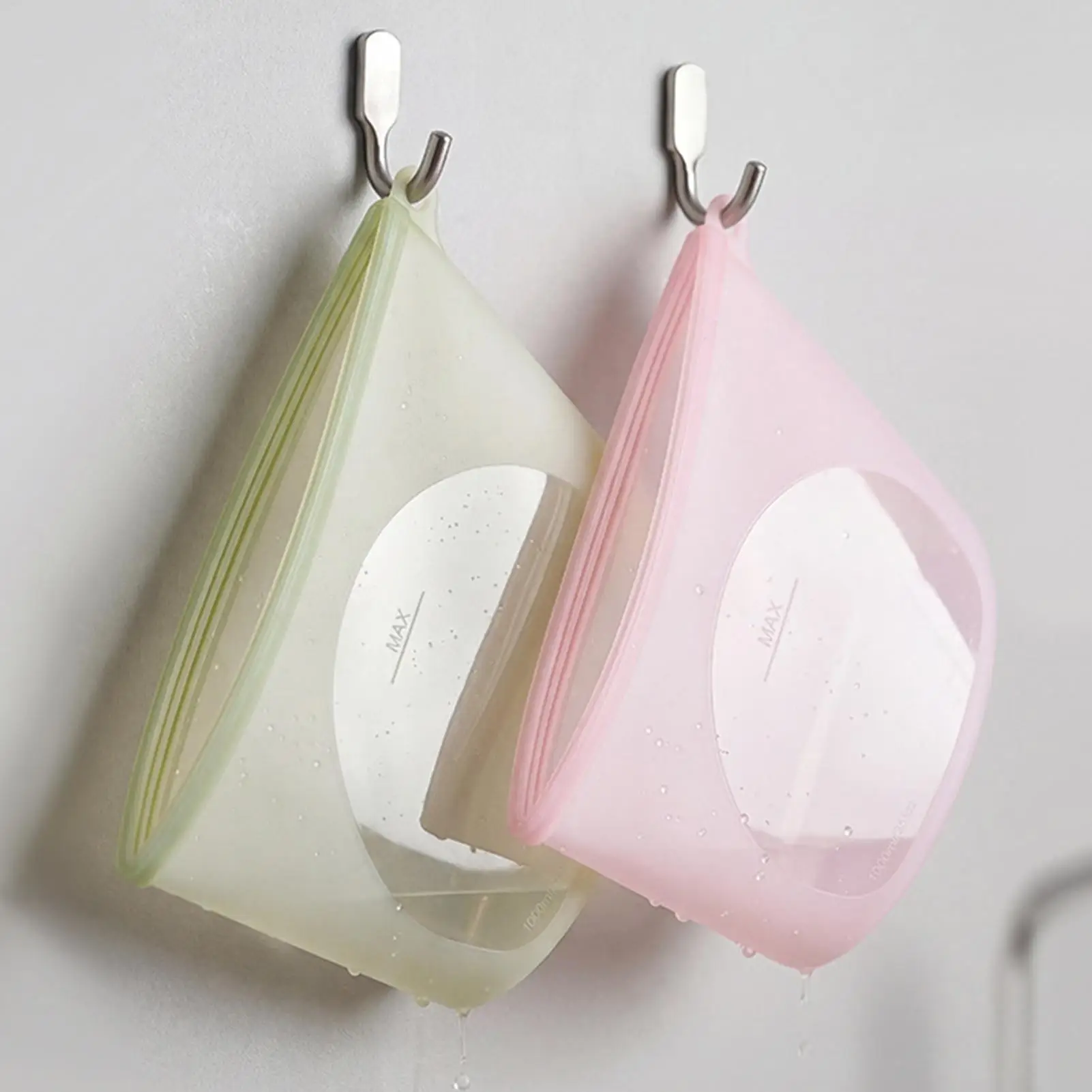 Silicone Food Storage Bags 1000ml Leakproof Reusable Oven Safe Container Freezer Food Storage Bags For Snacks Vegetables Fruits