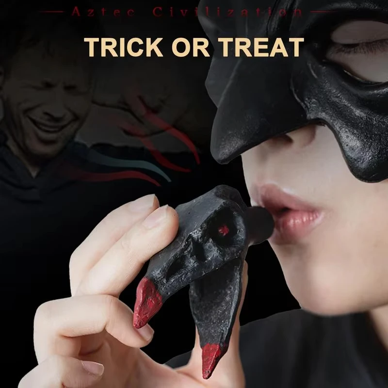 هالوين ازتيك الموت صافرة الغراب الفم على شكل الموت صافرة زاحف الجمجمة صراخ حرب الأزتيك صفارات صراخ الإنسان