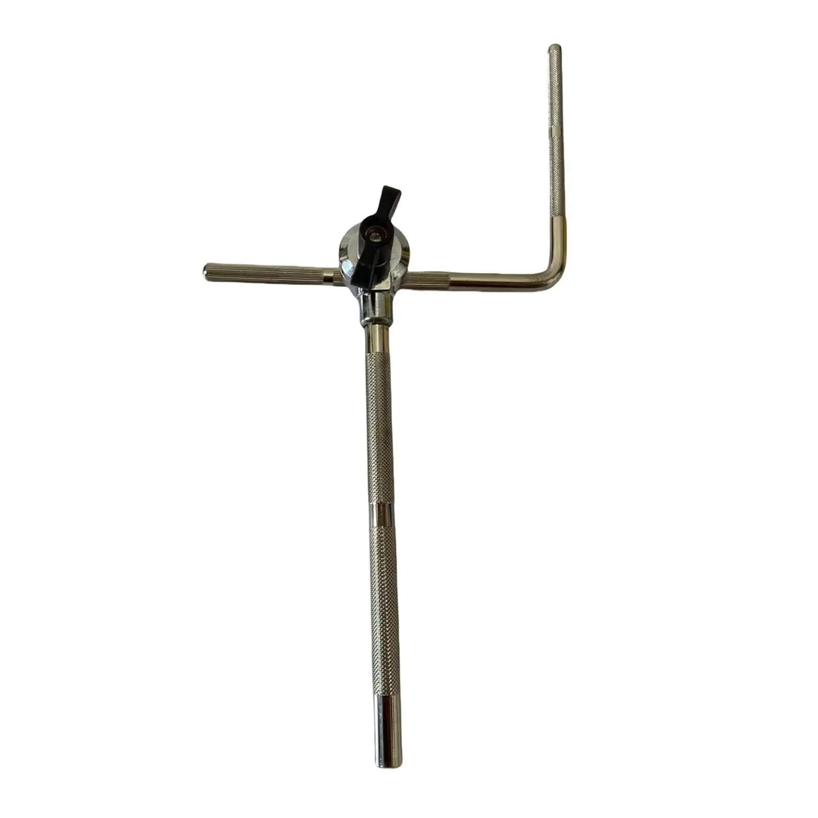 Cymbal Arm Clamp with Ratchet Handle Adjustable Cymbal Holder L Rod Mount Cymbal Stand Extension for Splash and Cowbell