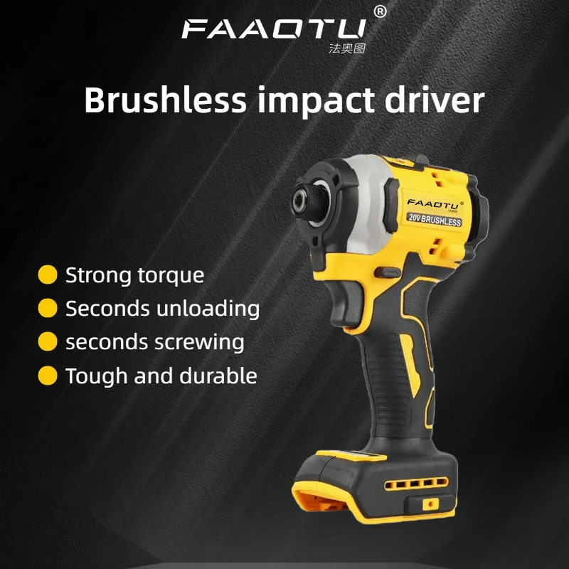 

FAAOTU DCF850 Cordless Impact Screwdriver Portable Brushless Electric Drill Suitable for Dewalt batteries（NO battery）
