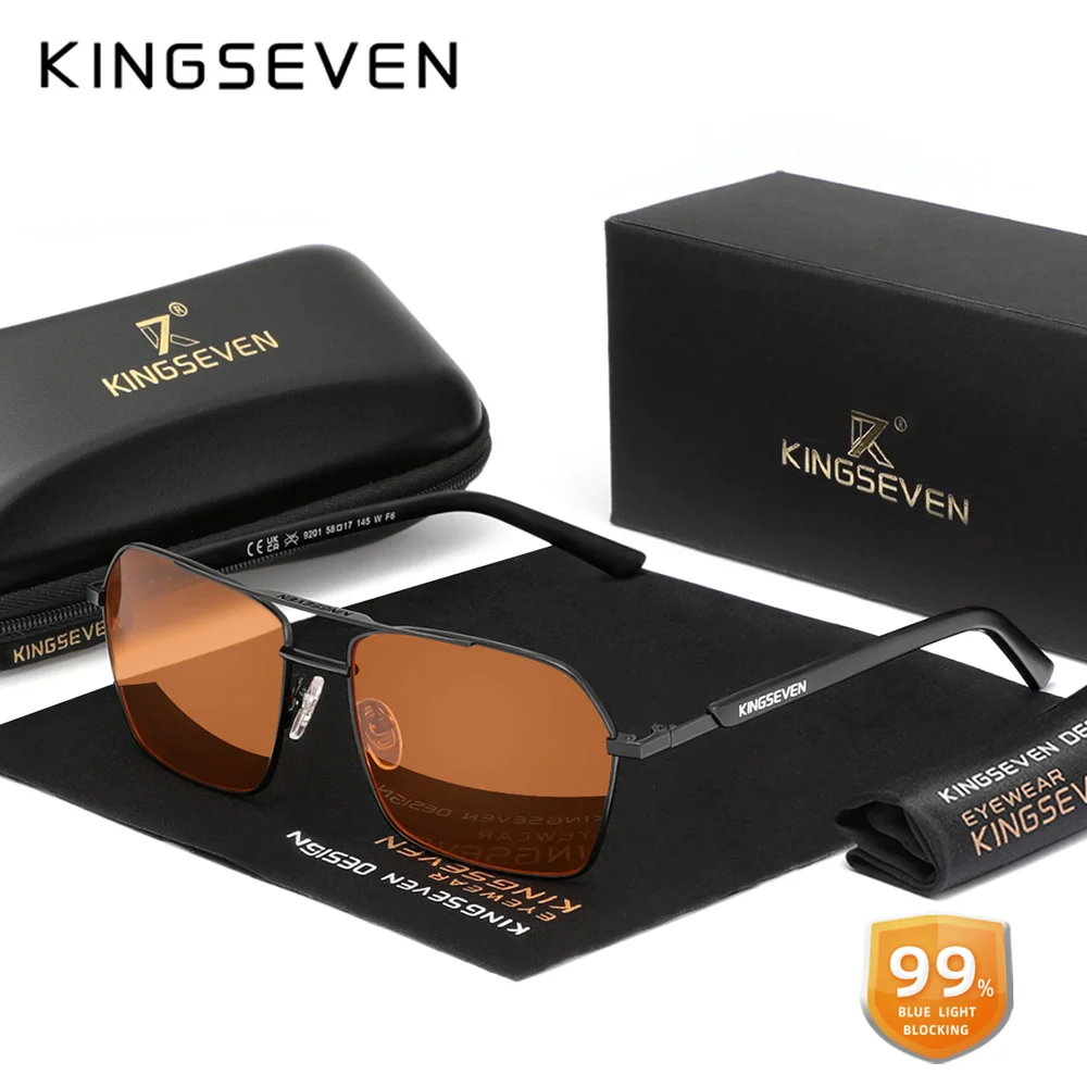 KINGSEVEN-gafas rectangulares antirayos azules para hombre y mujer, accesorio ultraligero para teléfono, ordenador, bloqueo de luz azul