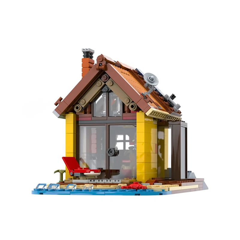 

469 шт. MOC приморская вилла с от пола до потолка окна DIY модель строительные блоки игрушки на день рождения подарок для современной архитектуры