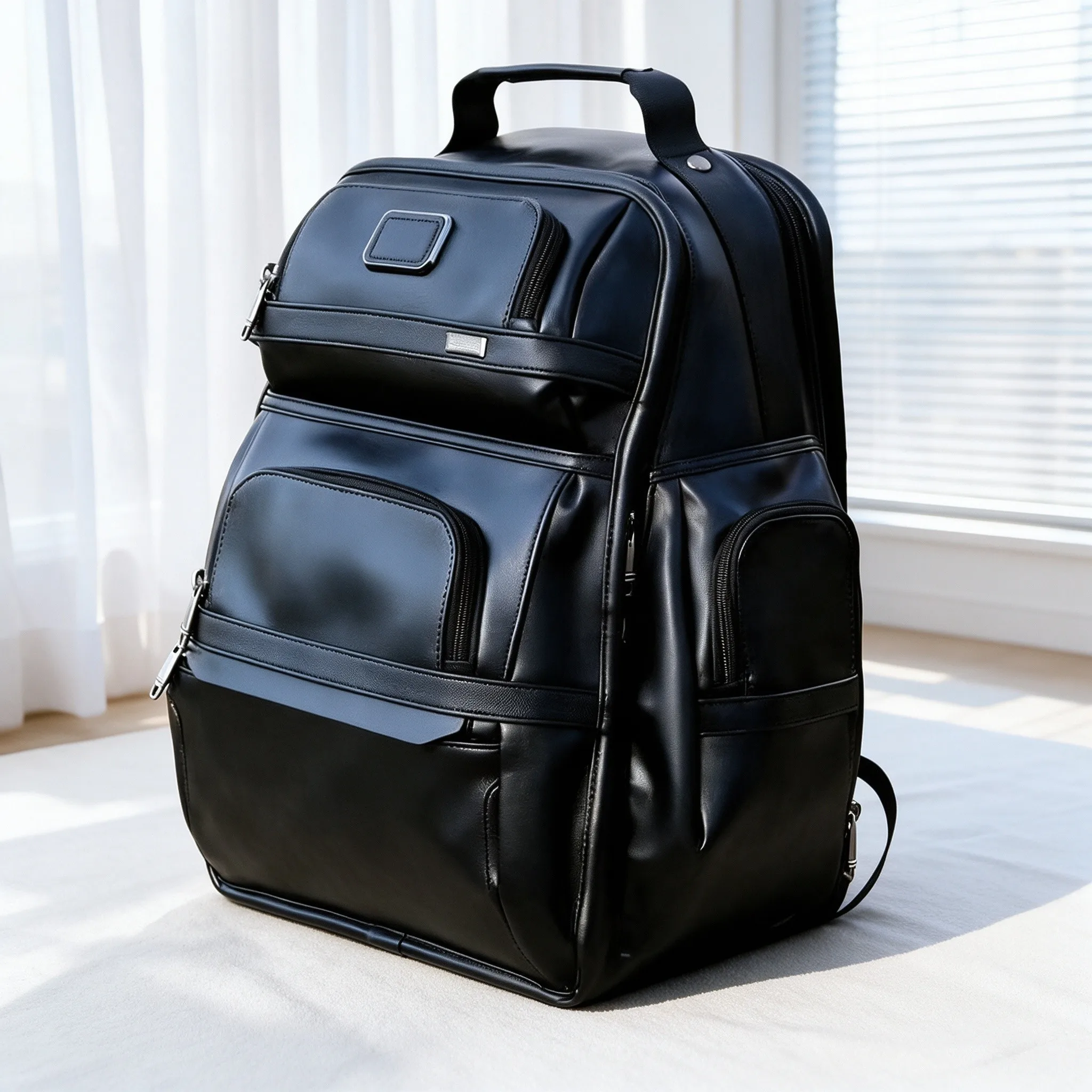 Men’s Stylish Sleek Laptop Backpack, Unique Business Travel Daypack for Office & Overnight Trip