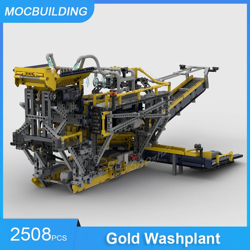 MOC Building Blocks Gold Washplant Double Screen Shaker Deck Goldwaschanlage DIY Assemble Bricks Collection Toys Gifts 2508PCS