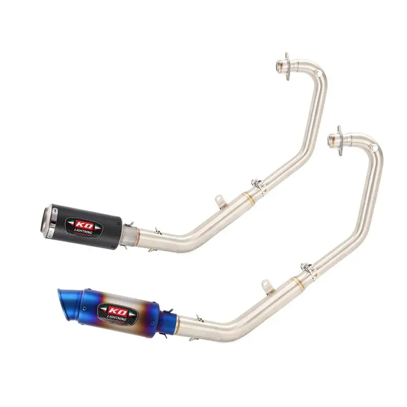 

For LIFAN KPT200 2019-2023 KPM200 2021-2023 Motorcycle Exhaust System Front Link Pipe Connect 51mm Muffler Stainless Steel Tips