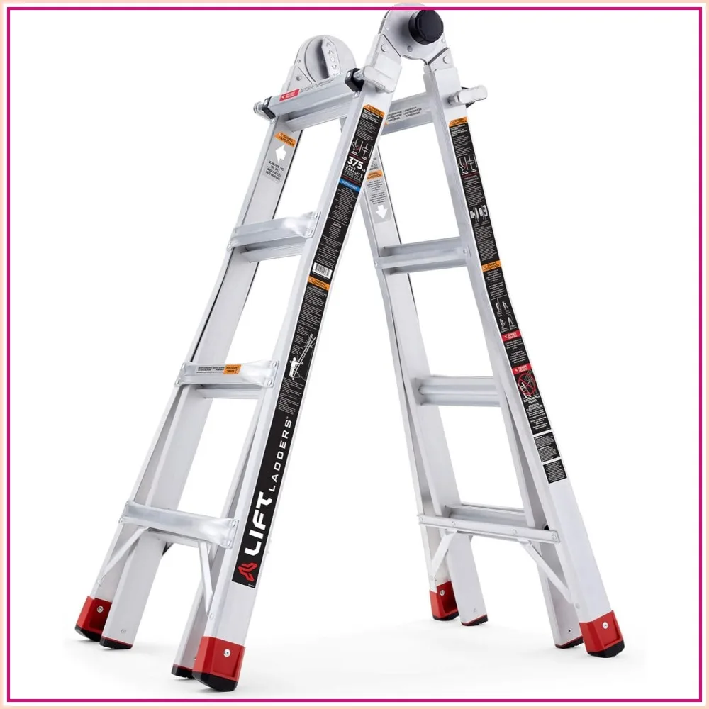18 Ft Multi-Position Aluminum Ladder, 5-in-1, 300 lb Capacity, Telescoping Extension Ladder
