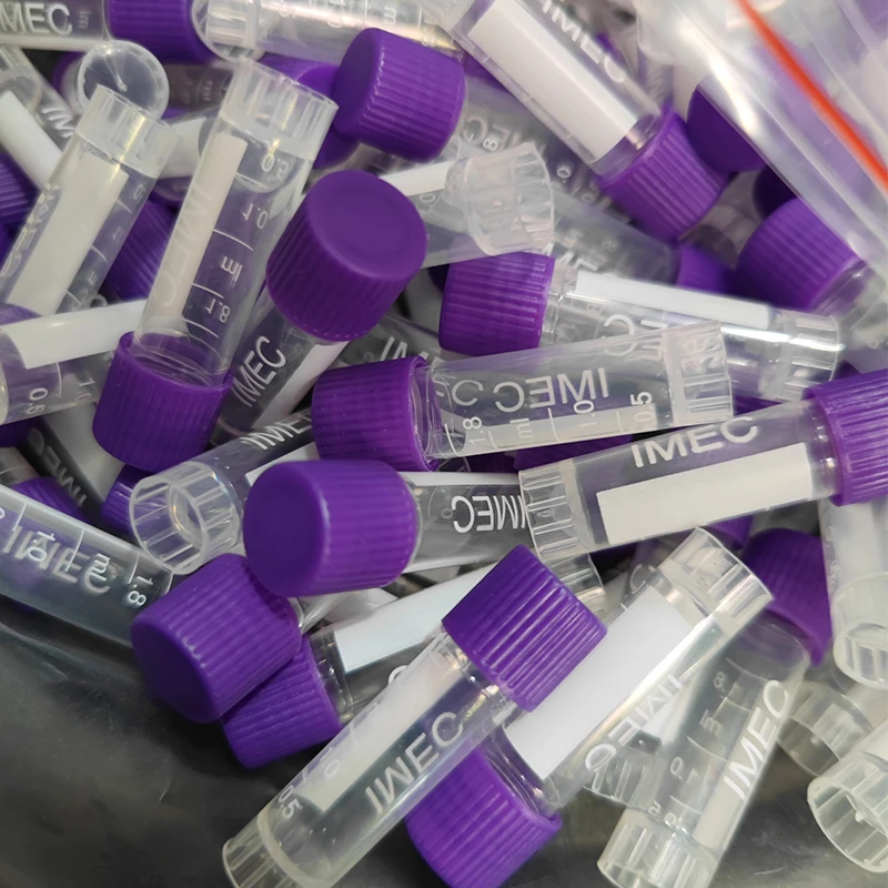 Tubos de congelación de criotubos de laboratorio, tubo de centrífuga para análisis de laboratorio con tapa de rosca de colores, de criopreservación