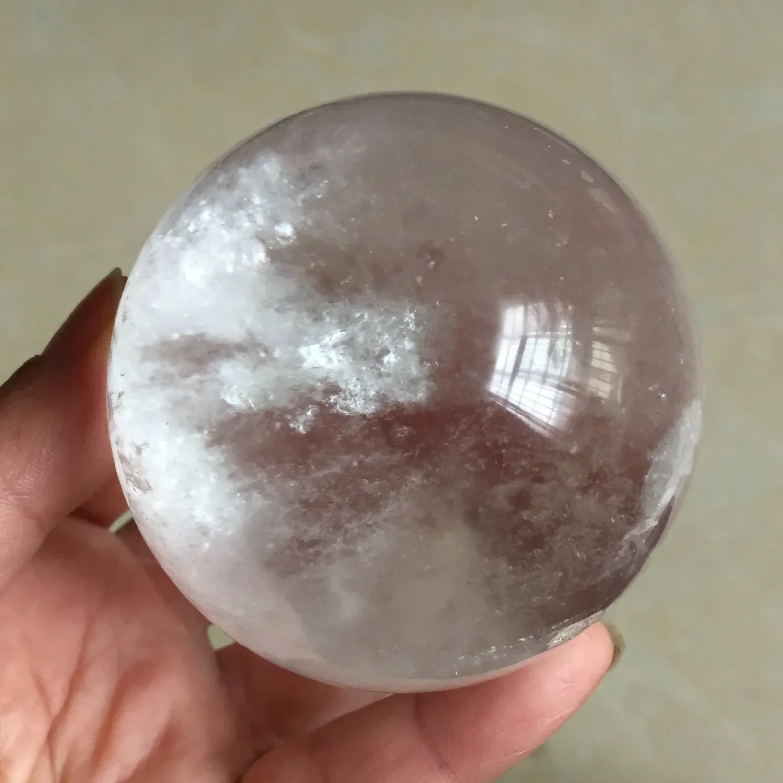 Natural Transparent Crystal Ball,White Crystal Quartz  Ball,Mineral Reiki Healing Stone,Degaussing Magic Divination Ball