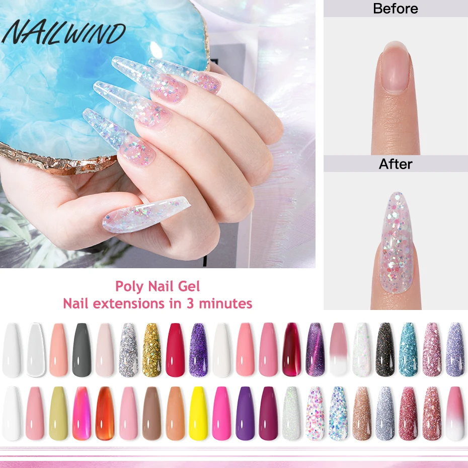 NailWind 10/15/30ml Poly Extension Jelly Gel Semipermanent  Acrylic Liquid Hybrid Varnishes Gel Nail Polish Nail Extension