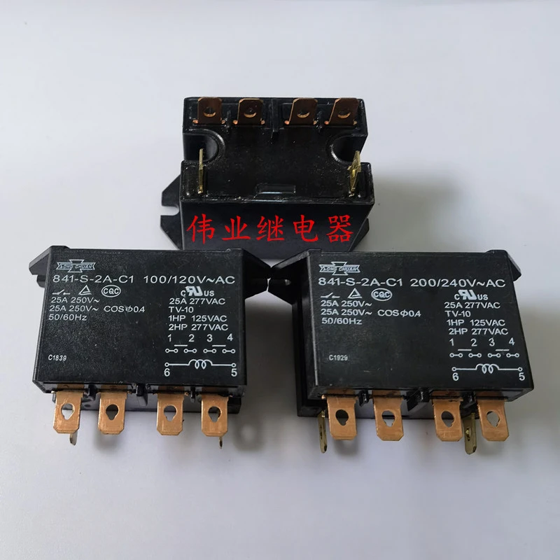 

（Brand New Original）1pcs/lot 100% original genuine relay:841-S-2A-C1 100/120VAC 200/240VAC 6pins 25A