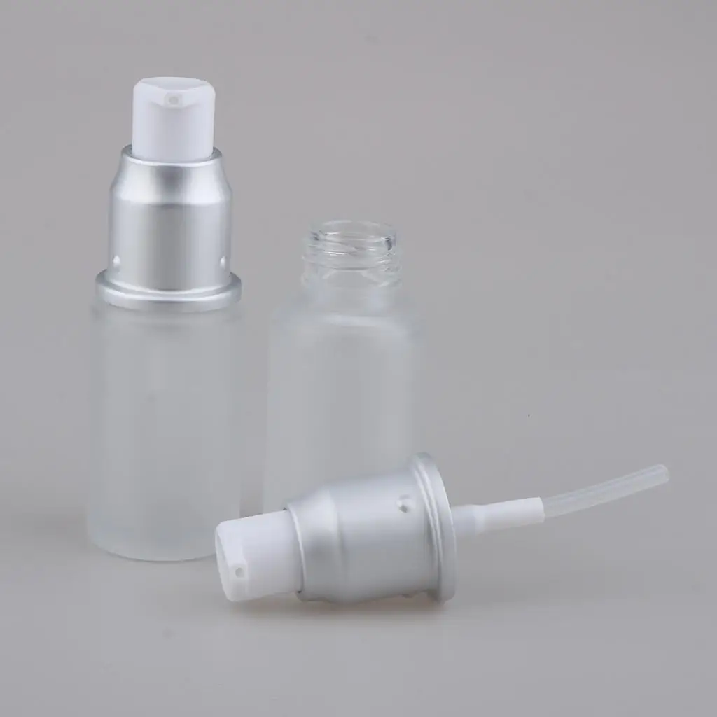 2-6pack 2Pcs Empty Glass Bottles Cosmetic Makeup Travel Lotion Containers 20ml