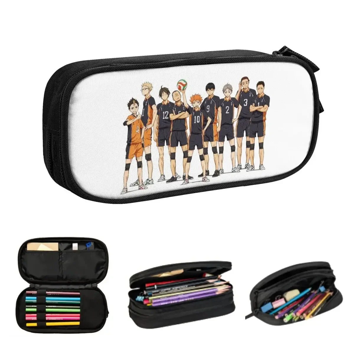 

Haikyuu!!- Karasuno Pencil Cases Large Storage Pen Bags Pen Box Pencil Pouch For Boys Girls Students Stationery School Office