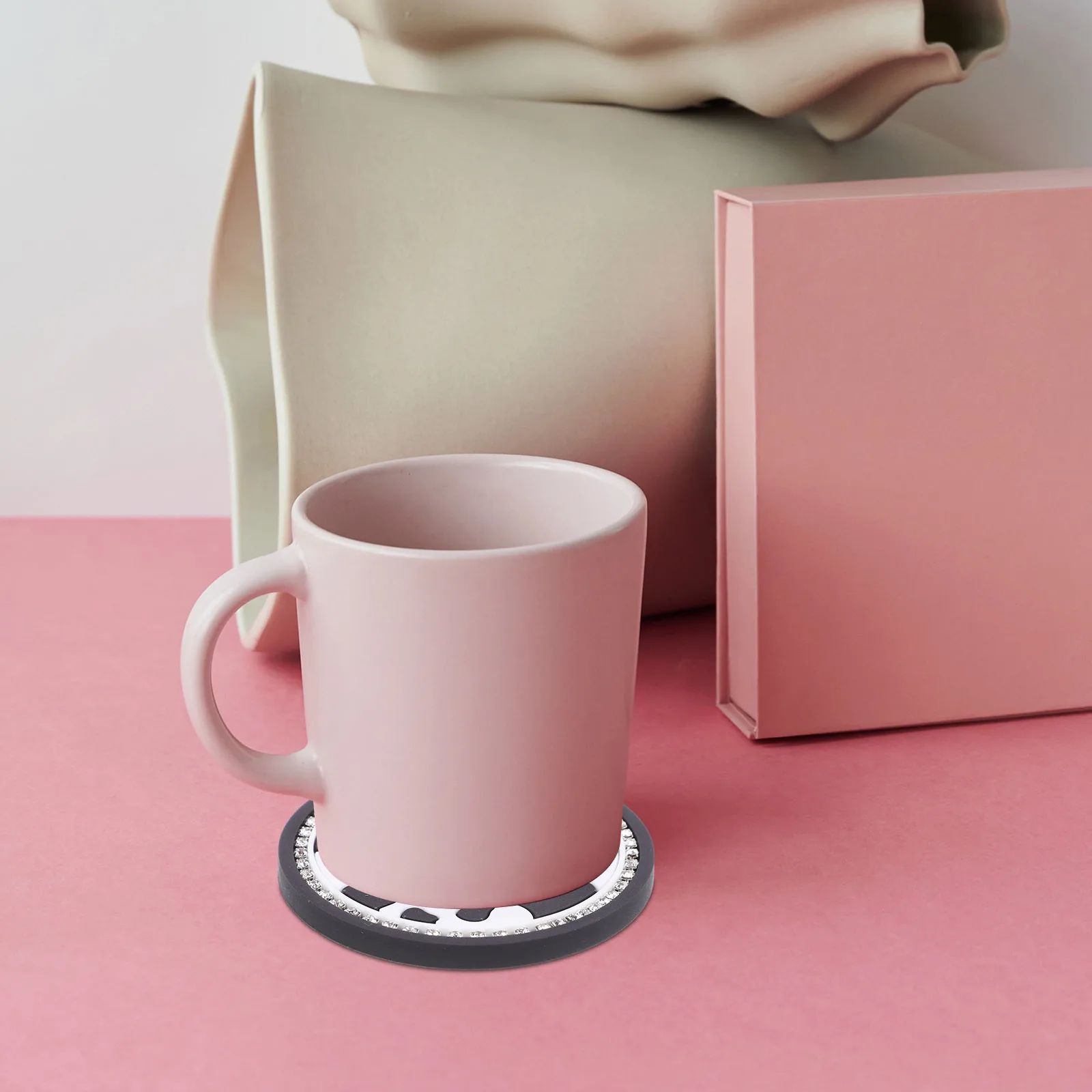 

2Pcs Fashionable Cow Pattern Cup Mat Car Interior Non-Slip Coaster for Cup Holders Waterproof Auto Accessories for Women