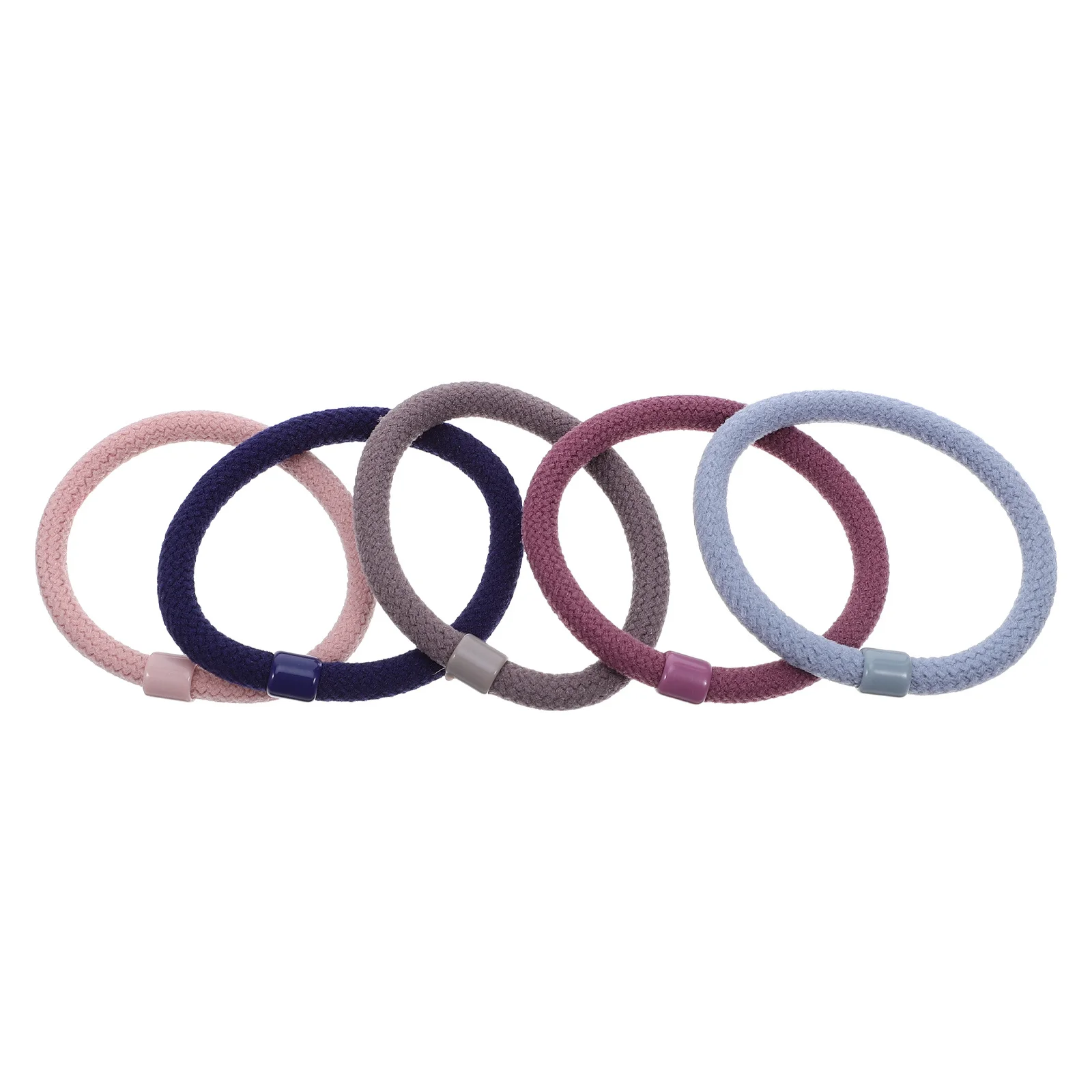 5 قطع من حبل سميك للنساء، ربطات شعر مرنة بدون كسر، حامل قوي على شكل ذيل حصان، إكسسوارات شعر أنيقة