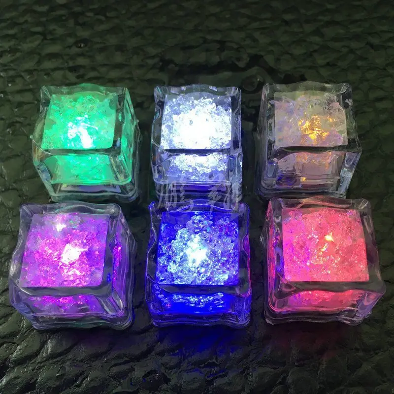 Cube de glace lumineux pour enfants, 6 pièces, jouet de bain, lumière LED, accessoires lumineux colorés pour Bar, Club, fête à boire