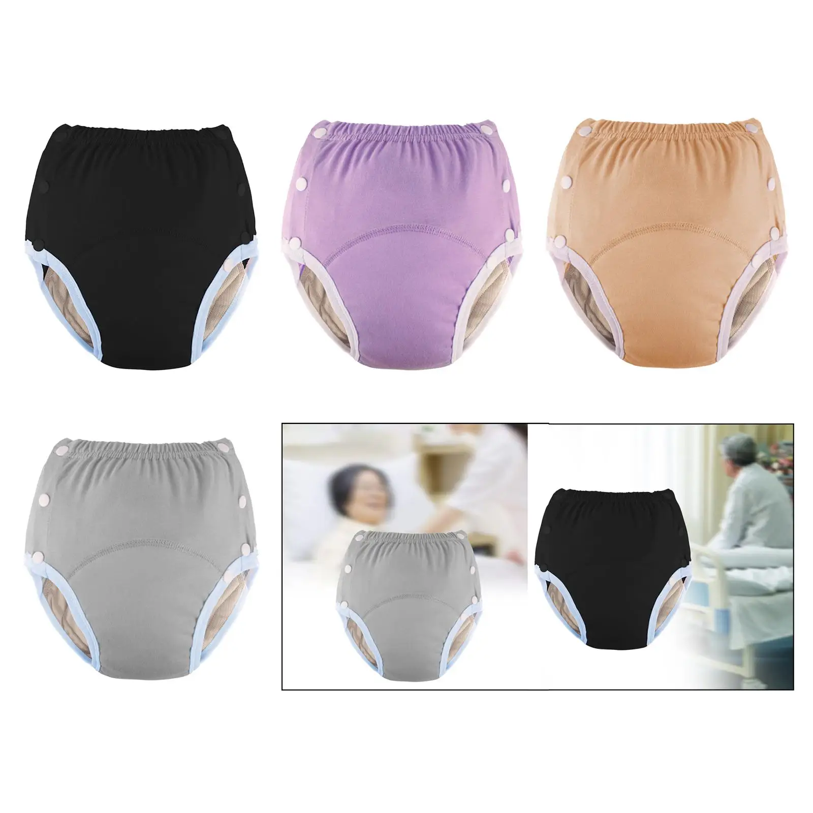 

Reusable Adults Cloth Diapers Wraps Incontinence Pants for Elderly Convenient to