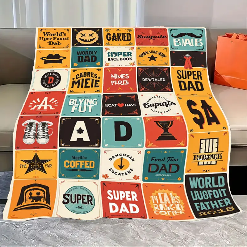 

1 шт. фланелевое одеяло «Ретро-одеяло с цитатами папы» — подарок для суперпапы в винтажном стиле на День отца»