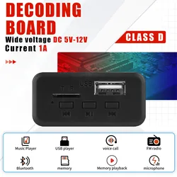 ARUIMEI  12V MP3 Bluetooth 5.0 Receiver Car Kit MP3 Player Decoder Board Wireless Audio Module USB TF FM Radio Music MP3 Player
