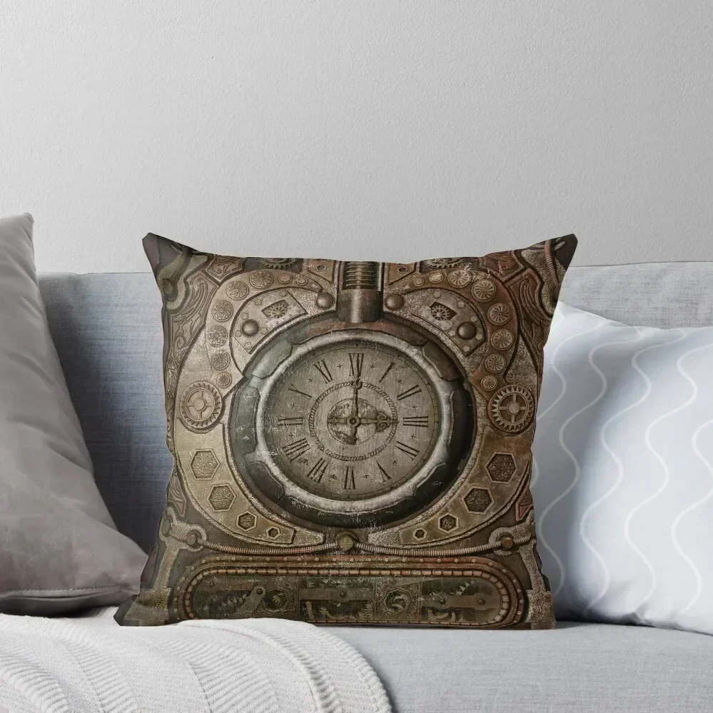 

Brown Grunge Vintage Steampunk Clock Throw Pillow Couch Pillows Couch Cushions Decorative Sofa Cushions Pillows Aesthetic pillow