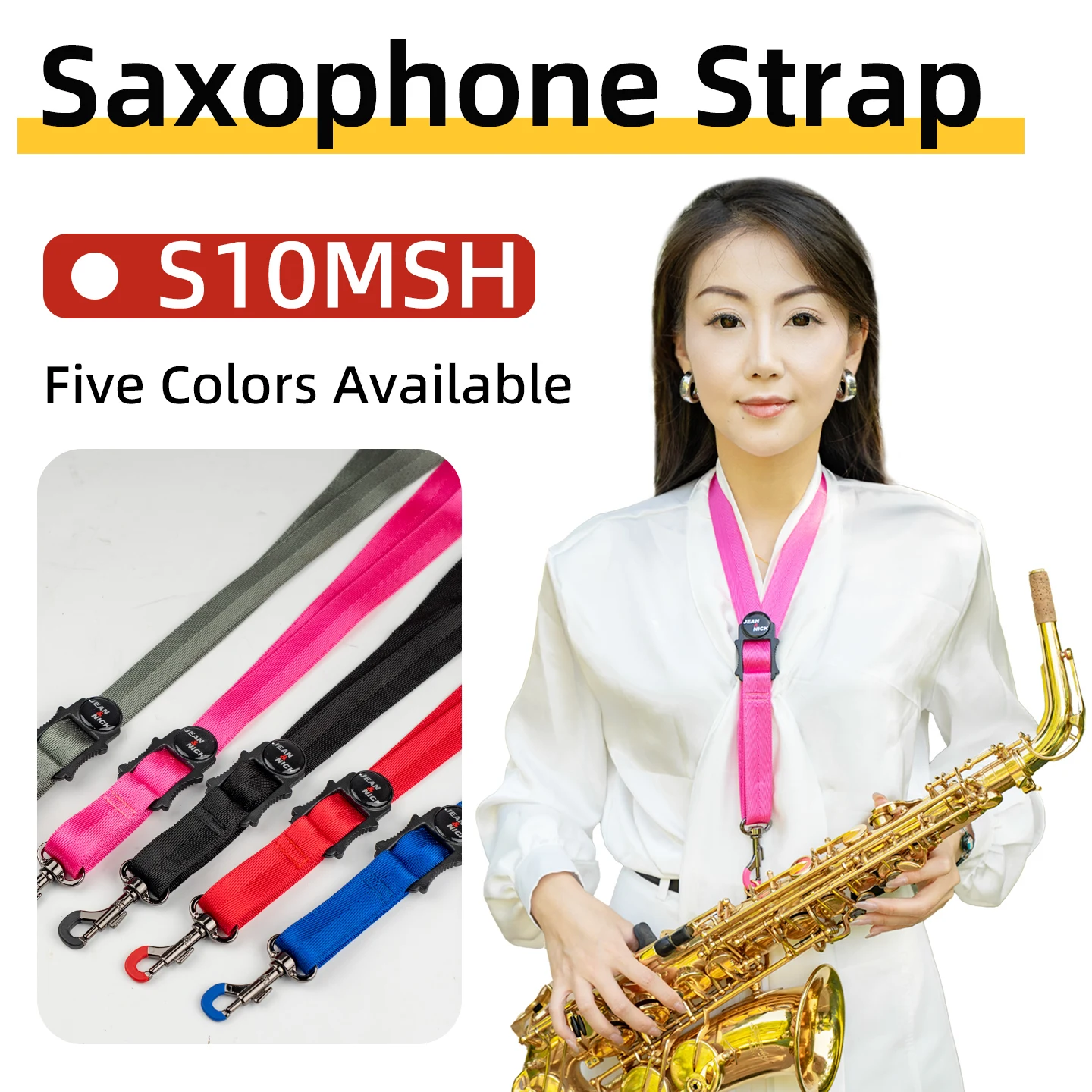 Spanish Imported Jn Soprano, Alto, Tenor Saxophone Single Shoulder Strap S10Msh Adult and Children's Neck Strap