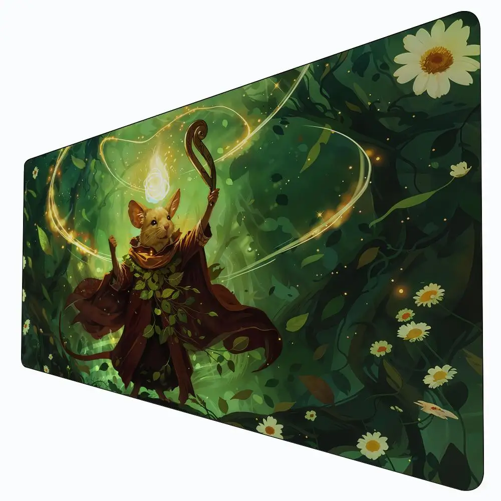 

Mysterious Forest Guardian MTG Playmat Magic Card Mat Stitched Edge Non-Slip Durable Tabletop playmat Board Game Mat for TCG