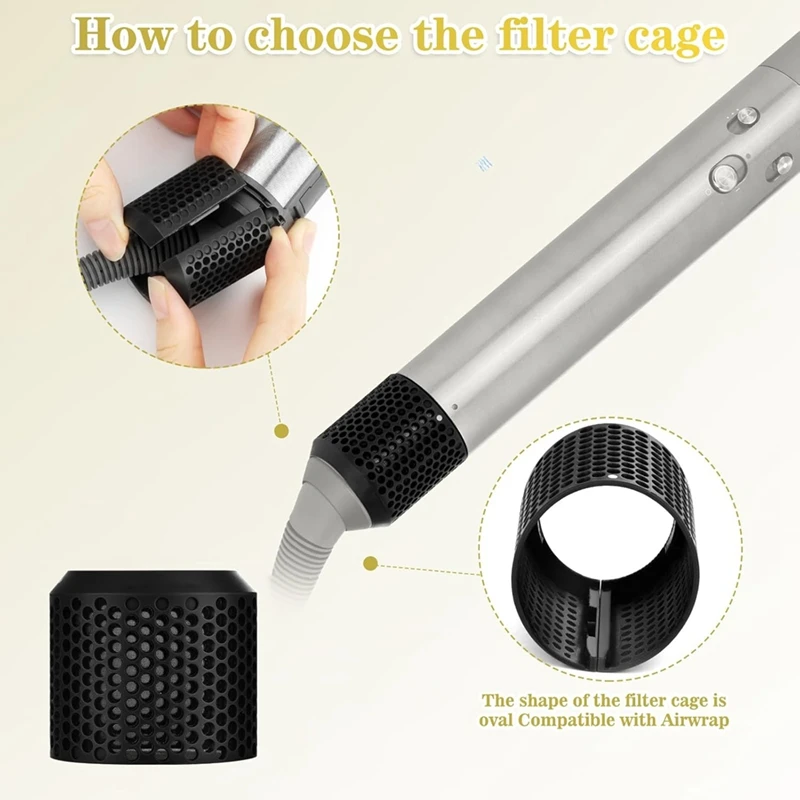 Capa de gaiola de filtro externo magnético para Dyson Airwrap HS01/HS05 Acessório de substituição durável Filtro modelador de cabelo