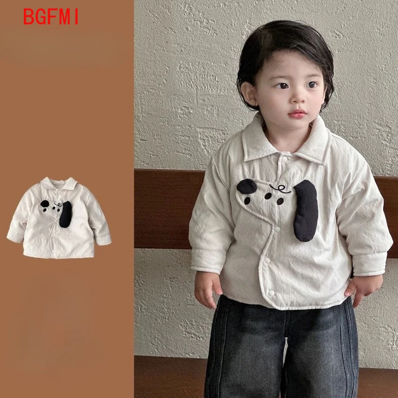 

2025 Winter New Baby Warm Puppy 3D design Coat Children Long Sleeve Cotton Padded Jacket Solid Infant Girl Thick Warm Clothes
