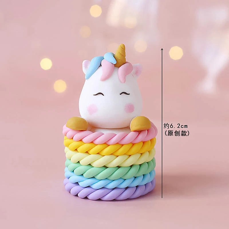 Einhorn Geburtstag Kuchen Topper Dekoration Mädchen Puppe Schönheit Regenbogen Liebe Rosa Stern Baby Dusche Kuchen Einsatz Flaggen – Detail 5