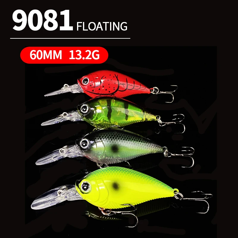 Crankbait con manivela, señuelo duro y anzuelos triples - imagen 3