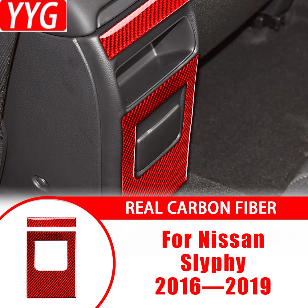 

Carbon Fiber Rear Console Air Vent Outlet Panel Decals Car Interior Accessories Sticker Modification For Nissan Slyphy 2016—2019