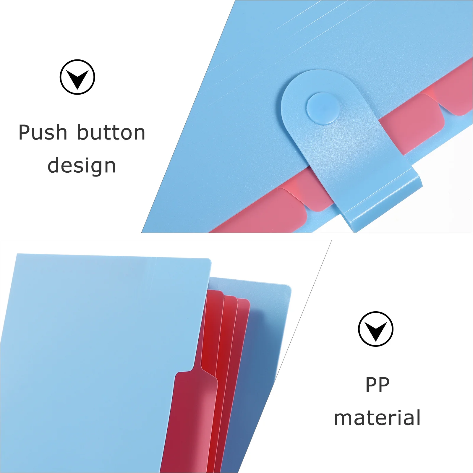 

4Pcs A4 Pockets Accordion Folder Plastic Material Safe Transport Perfect Document Organizer for Holiday Vouchers Cards