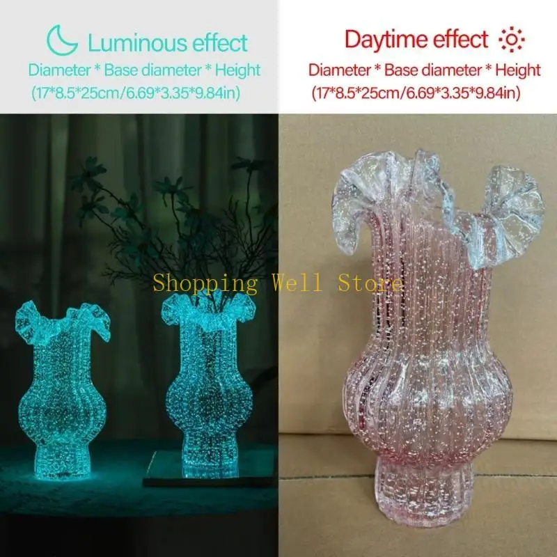 KX4B Grand Gluging clair dans des vases fleurs en verre foncé pour les mariages Centres Decors